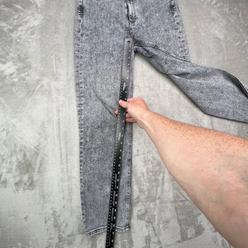 Rag & Bone Nina High-Rise Ankle Cigarette Jeans Womens 25 Grey Acid Wash Stretch